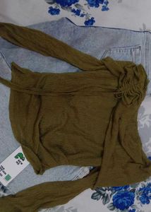 Olive Green Tie Top