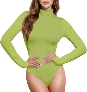 SHEIN Olive Green Turtleneck Slim Fit Bodysuit 🫒