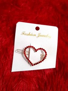 Fancy Red Heart Hair Clip