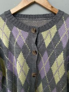 Lavender/Yellow Cardigan.