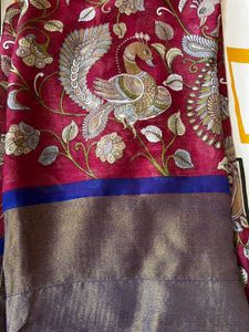 Elegant Printed Saree with blue blouse