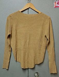 Ribbed Long Sleeve V-Neck Top