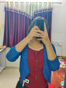 Red And Denim Top