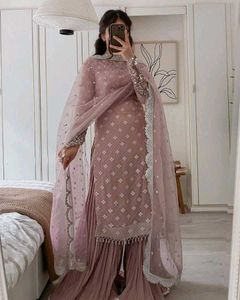 New Designer Partywear Top Pallazo &amp; Dupatta Set