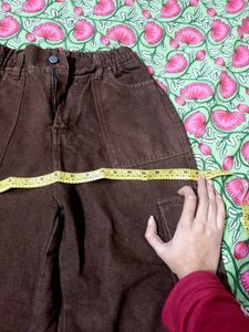 Brown Wide Leg Cargo Pants