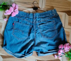 Classic High-Waisted Denim Shorts