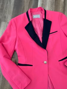 Pink Blazer with Black Trim