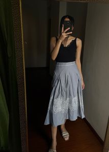 Loro Piana Embroidered Flared MIDI Skirt
