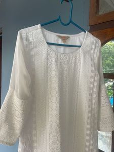 White Lace Women Kurta
