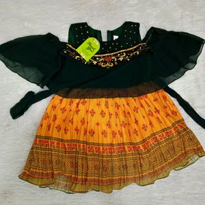 Baby Girls Lehenga And Frock Combo