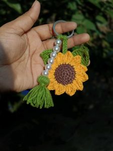 Sunflower Crochet Keychain
