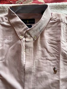 Men Ralph Lauren Baby Pink Plain Shirt