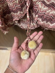 Boho Print Tie-Front Crop Top