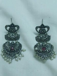 Oxidized Silver Earrings