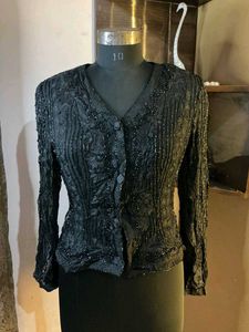 Elegant Black Embellished Blouse