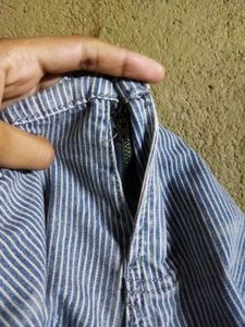 Pinstriped Distressed Shorts