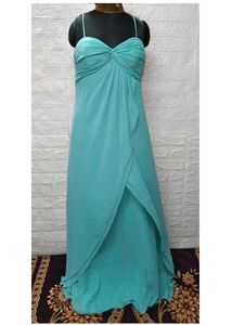Turquoise spaghetti Strap Gown