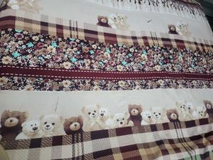 Cotton Plaid &amp; Floral Bedspread