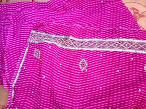 Pink Striped Saree