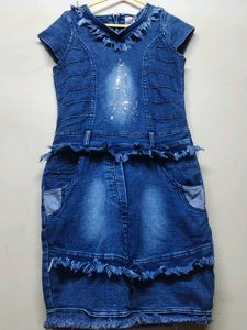 Girls Light Blue Jeans Dress