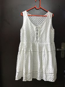 Cool Cotton White Mini Dress Bust 36