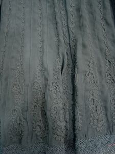 Chickankari Anarkali Kurti With Inner And Dupatta