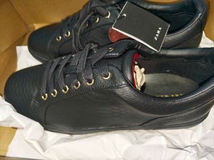 ZARA MEN BLACK LEATHER SNEAKERS 😎🔥👀