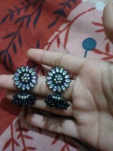 Black Jhumka Earrings