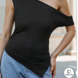 Chic Black One-Shoulder Top