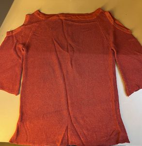 Burgundy Ribbed Knit Top