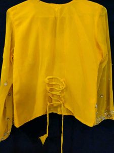 Yellow Embellished Indian Lehnga Choli With Dupatt