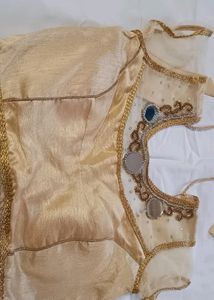 Golden Blouse With Mirror Design