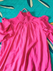 Hot Pink Ruffle Sleeve Top