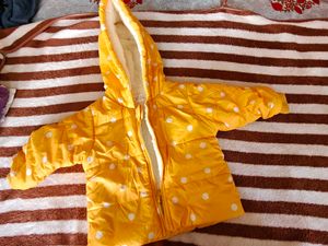 Cute Yellow Polka Dot Puffer Jacket