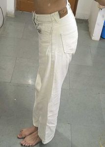 Beige  Denim Baggy Jeans