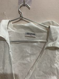 Cotton White Shirt With Preety Embroidery