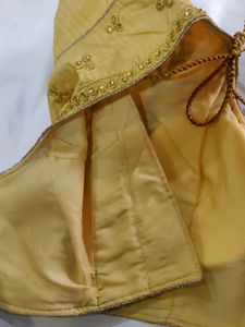 Embroidery Handwork  Peacock Design Half Sleeve Readymade Blouse