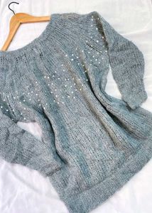 Pinterest Blue Knit Sweater C