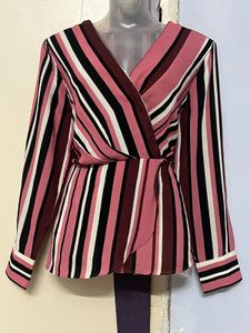 Pintrest Striped Wrap Top