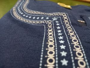 Navy Blue Printed Top for Women