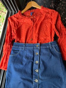 Rust brown Formal top