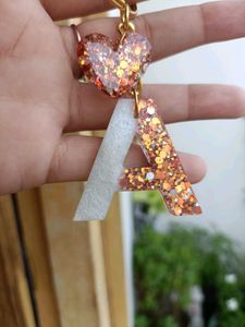 🌟 A-Z Letter Keyring (Glitter Theme)