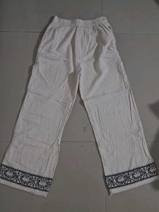 Embroidered Wide Leg Pants