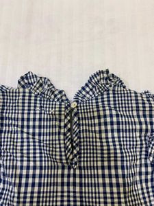 Cute Ruffle Plaid Top Bust 36-38