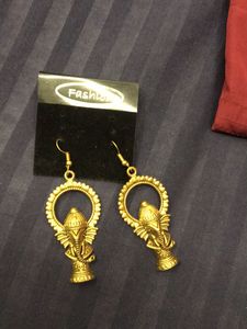 Gold Tone Ganesha Earrings