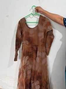 Floral Brown Anarkali