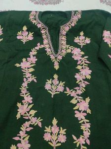 Embroidered Green Kurta