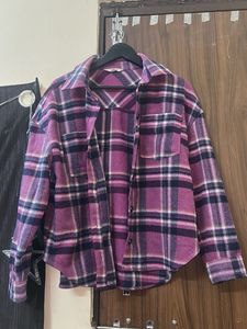 Purple Plaid Flannel Shirt