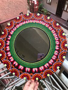 Dot Mandala Mirror Green And Orange