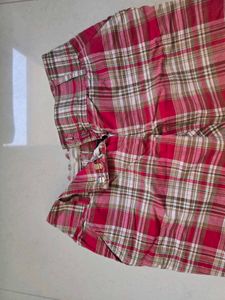 Free With Order Above 199 Red Plaid Bermuda Short